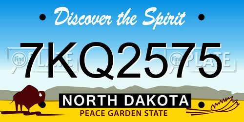 7KQ2575 North Dakota License Plate
