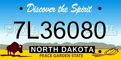 7L36080 North Dakota License Plate