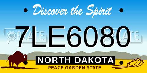7LE6080 North Dakota License Plate
