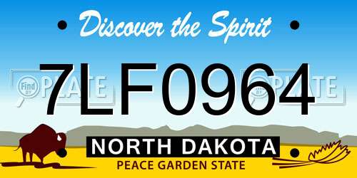 7LF0964 North Dakota License Plate