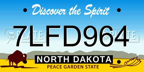 7LFD964 North Dakota License Plate