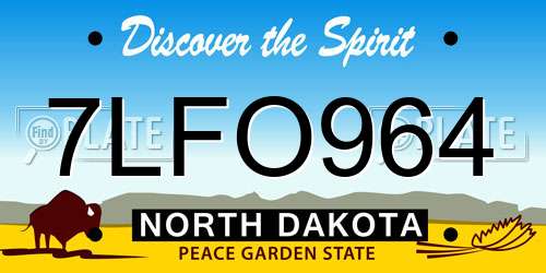 7LFO964 North Dakota License Plate