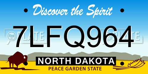 7LFQ964 North Dakota License Plate
