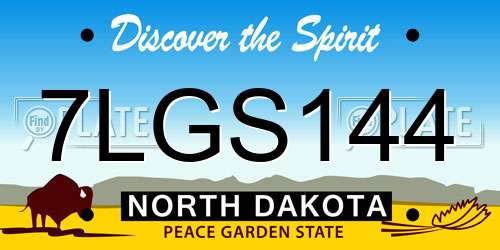 7LGS144 North Dakota License Plate