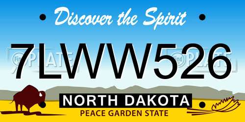 7LWW526 North Dakota License Plate