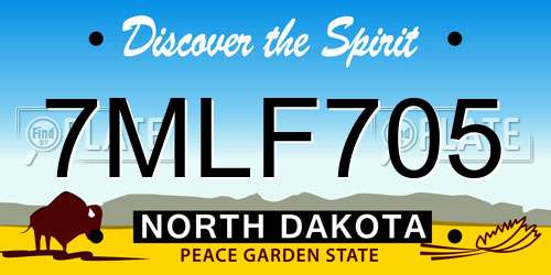 7MLF705 North Dakota License Plate