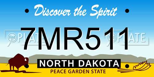 7MR511 North Dakota License Plate