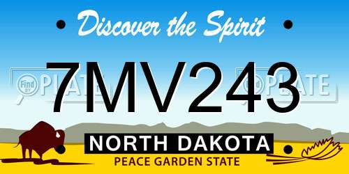 7MV243 North Dakota License Plate