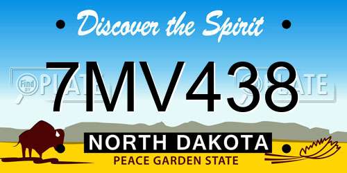 7MV438 North Dakota License Plate