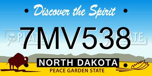 7MV538 North Dakota License Plate