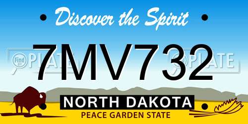 7MV732 North Dakota License Plate