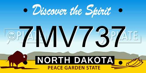 7MV737 North Dakota License Plate
