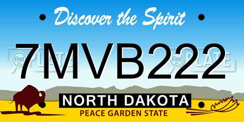 7MVB222 North Dakota License Plate