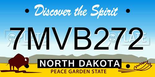 7MVB272 North Dakota License Plate