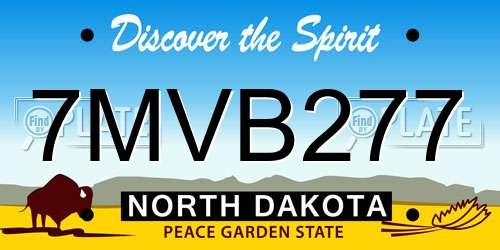 7MVB277 North Dakota License Plate