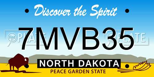 7MVB35 North Dakota License Plate