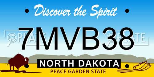 7MVB38 North Dakota License Plate