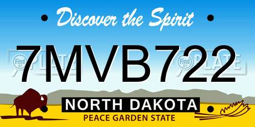 7MVB722 North Dakota License Plate