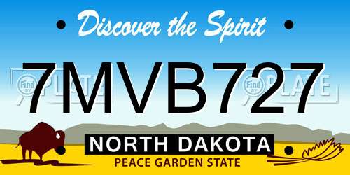 7MVB727 North Dakota License Plate