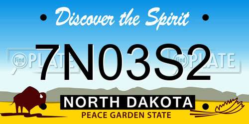 7N03S2 North Dakota License Plate