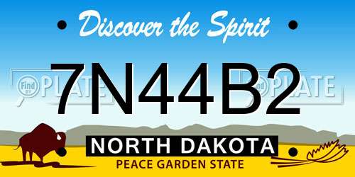 7N44B2 North Dakota License Plate