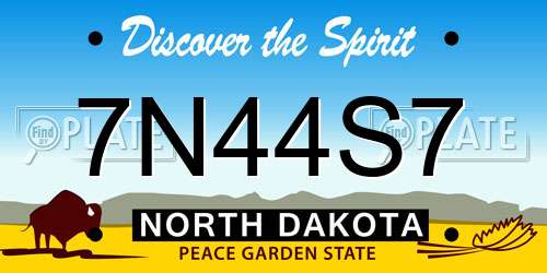 7N44S7 North Dakota License Plate