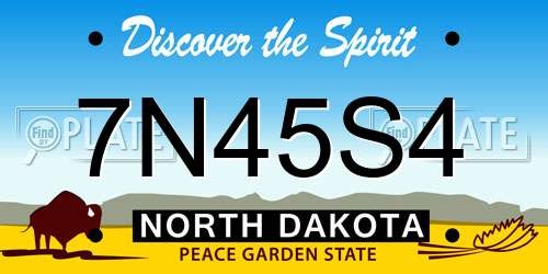7N45S4 North Dakota License Plate
