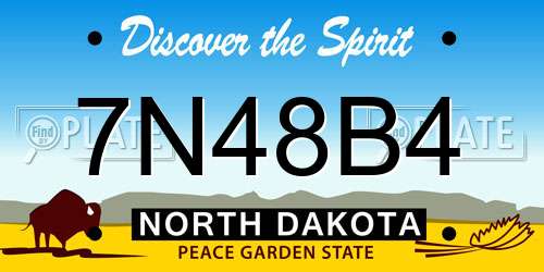 7N48B4 North Dakota License Plate
