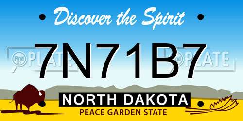 7N71B7 North Dakota License Plate