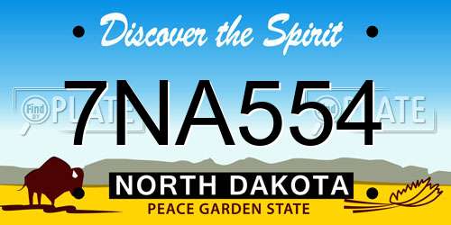 7NA554 North Dakota License Plate