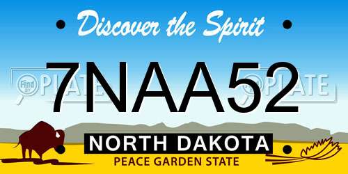 7NAA52 North Dakota License Plate