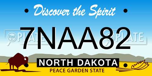 7NAA82 North Dakota License Plate
