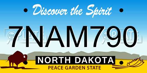 7NAM790 North Dakota License Plate