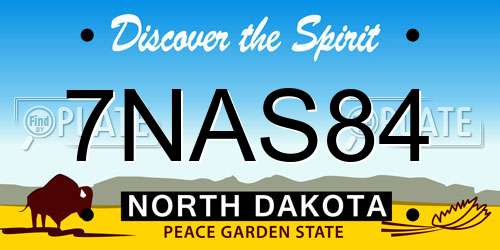 7NAS84 North Dakota License Plate