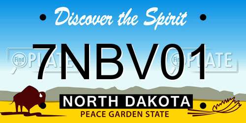 7NBV01 North Dakota License Plate
