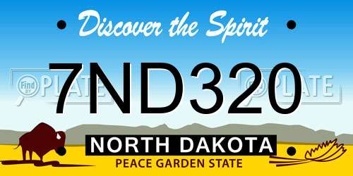 7ND320 North Dakota License Plate