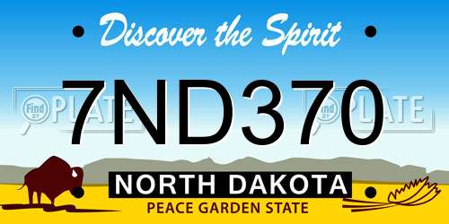 7ND370 North Dakota License Plate
