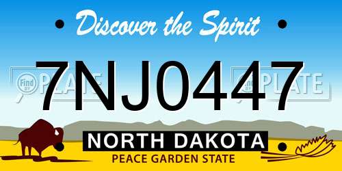 7NJ0447 North Dakota License Plate
