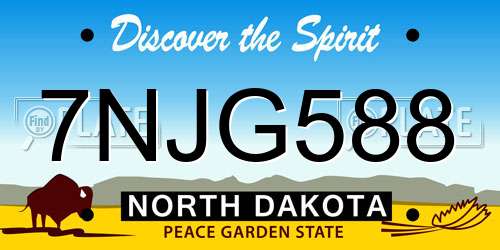 7NJG588 North Dakota License Plate
