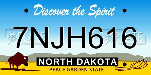 7NJH616 North Dakota License Plate
