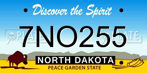 7NO255 North Dakota License Plate