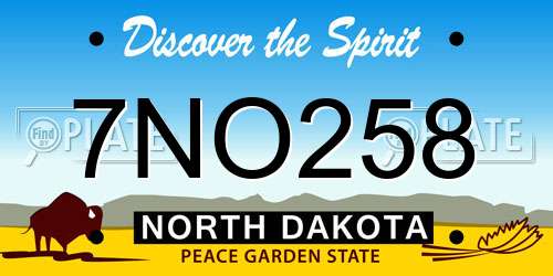7NO258 North Dakota License Plate