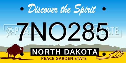 7NO285 North Dakota License Plate