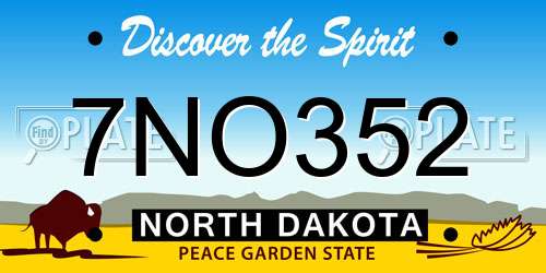 7NO352 North Dakota License Plate