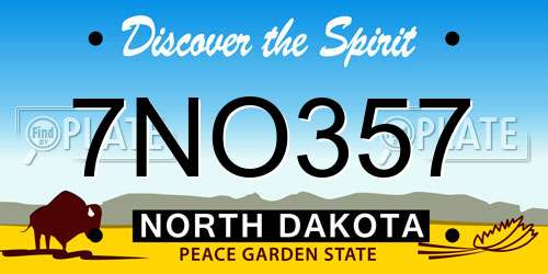 7NO357 North Dakota License Plate