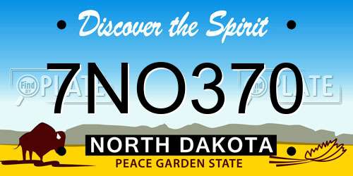 7NO370 North Dakota License Plate