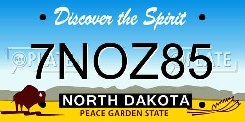 7NOZ85 North Dakota License Plate