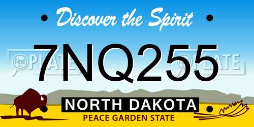 7NQ255 North Dakota License Plate