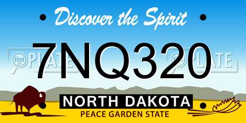 7NQ320 North Dakota License Plate