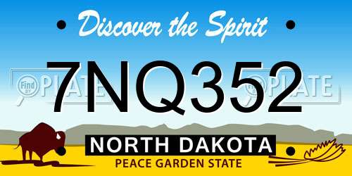 7NQ352 North Dakota License Plate